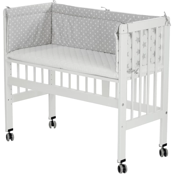 Alvi® Conjunto Completo De Cuna Colecho Para Cama Boxspring Blanco 608-9 Estrellas Gris - Imagen 2