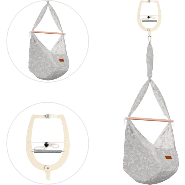 SCHMUSEWOLKE Cuna Colgante Dreamcatcher Warmgrey Con Abrazadera De Puerta Beige - Imagen 2