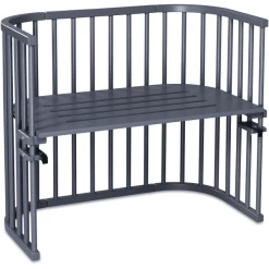 TOBI Babybay Cuna Colecho Maxi Haya Maciza Con Aireación Extra Gris Barnizada