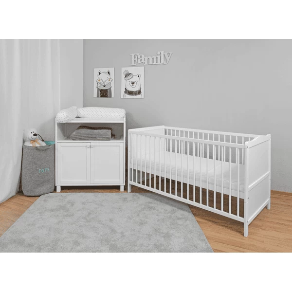 Urra Dormitorio Infantil Set Cambiador / Cuna Blanco 70 X 140 Cm